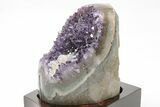 4" Tall Amethyst Cluster With Wood Base - Uruguay - #199727-2